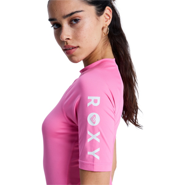 2026 Roxy Womens Whole Hearted Short Sleeve Rash Vest ERJWR03548 - Sangria Sunset